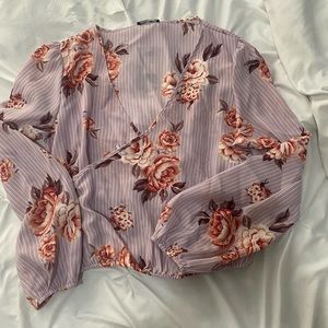 Lavender and wine colored crop top blouse!